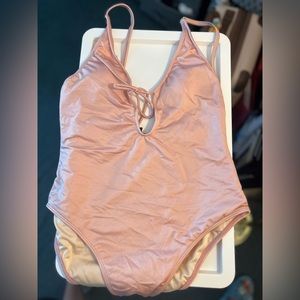 PacSun: La Hearts || Shimmery Rose Pink One Piece Swim